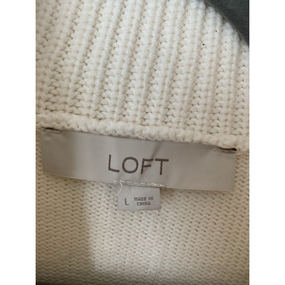 NWT LOFT Turtleneck Oversized Sweater Cream- Size Large - Picture 4 of 9